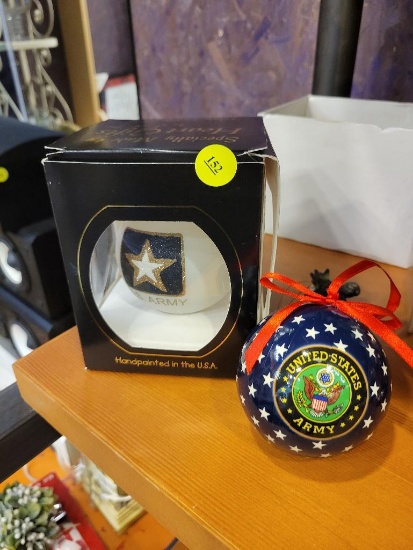 TWO U.S. ARMY CHRISTMAS ORNAMENTS