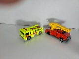 1976 HOT WHEELS FIRE TRUCK AND 1977 MATCHBOX BOOM FIRE TRUCK - GOOD VINTAGE CONDITION