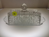 BEAUTIFUL POLISH HAND CUT CRYSTAL COVERED BUTTER DISH - A PERFECT ADDITION TO YOUR HOLIDAY TABLE