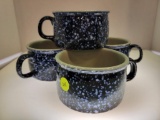 OTAGIRI BLUE SPACKLE SOUP MUGS - USE FOR HOMEMADE SOUP OR CHILI - 4 TOTAL