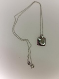 STERLING SILVER NECKLACE AND PENDANT - CHAIN MEASURES 18