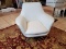 (OFF) ART DECO MODERNISM TAKES ON A NEW LOOK WITH THE BRUCE LOUNGE CHAIR IN WHITE. INCORPORATING