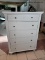 (R1) ASPENHOME CAMBRIDGE 5 DRAWER CHEST IN WHITE. RETAILS FOR $735 ONLINE! HAS A SCUFF ON THE RIGHT