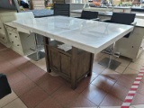 STEVE SILVER CO. GRAYSON DRIFTWOOD COUNTER TABLE. RETAILS FOR $1,458 ONLINE! MEASURES 60 IN X 40 IN