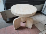 MODERN RUSTIC ROUND END TABLE WITH NATURAL WOOD FINISH. SIMILAR ITEMS RETAIL FOR $147 ONLINE!