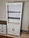 (OFF) ASPENHOME CARAWAY I248-332 DOOR BOOKCASE IN AGED IVORY. PRETTY NEVER GOES OUT OF STYLE! THE