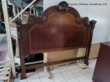 (R1) MARKOR GEORGE III STYLE MAHOGANY AND EBONIZED WOOD KING SIZE HEADBOARD. HAS SOME SCUFFING IN A
