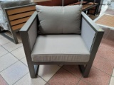 (R2) A CROWD PLEASER AND EASY MIXER, THE FIDJI OUTDOOR ARMCHAIR IN TAUPE PROVIDES AN EXTRA SEAT WHEN