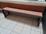 (R2) SWITCH UP YOUR STYLE WITH THE TRAPPINGS OF OUR HAIKU BENCH. LIGHT STAINED ACACIA WOOD SITS ON