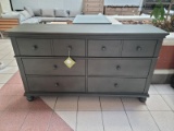 (R2) PEPPERCORN FINISH ON CHERRY VENEERS AND HARDWOOD SOLIDS, ACCENTED WITH GUNMETAL HARDWARE,