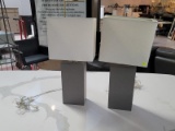 (R3) ELEGANT DESIGNS 2-PC. LAMP SET WITH SHADES. EACH MEASURES 22 IN TALL. RETAIL FOR $100 ONLINE!