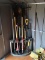 (SHED) YARD TOOLS AND TOOL HOLDER, ITEM IS SOLD AS IS, WHERE IS, WITH NO GUARANTEE OR WARRANTY. NO