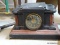 (GARAGE) ANTIQUE SLATE MANTEL CLOCK- NO KEY OR PENDULUM- 13 IN X 8 IN X 9 IN, , ITEM IS SOLD AS IS,