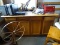 (GARAGE) OAK CABINET- 4 DOORS AND 2 DRAWERS- 60 IN X 35 IN X 35 IN , ITEM IS SOLD AS IS, WHERE IS,