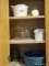 (KIT) CABINET LOT- CORNINGWARE BAKING DISHES, MIXING BOWL, BERRY BOWLS, ETC., ITEM IS SOLD AS IS,