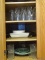 (KIT) CABINET LOT OF DISHES AND GLASSES, ITEM IS SOLD AS IS, WHERE IS, WITH NO GUARANTEE OR