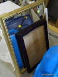 (GARAGE) PICTURE FRAME LOT - GOLD MIRROR- 18 IN X 23 IN 4 BLACK FRAMES NEW IN PAPER 16 IN X 18 IN