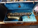 (GARAGE) VINTAGE CONN SAXOPHONE IN CASE, ITEM IS SOLD AS IS, WHERE IS, WITH NO GUARANTEE OR