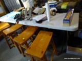 (GARAGE) 6 FT. FOLDING TABLE, ITEM IS SOLD AS IS, WHERE IS, WITH NO GUARANTEE OR WARRANTY. NO