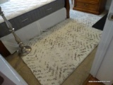 (BED1) ORIAN WHITE, RUG WITH GRAY AND BEIGE SPECKLES - 94 IN X 120 IN, ITEM IS SOLD AS IS, WHERE IS,