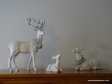 (BED1) 3 COMPOSITION DEER FAMILY - TALLEST- 12 IN X 18 IN , ITEM IS SOLD AS IS, WHERE IS, WITH NO
