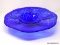 Sapphire Blue Mottled Wall Platter. Hand Blown And Signed By The Artist. Measures 16 In X 16 In.