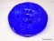 Sapphire Blue Mottled Wall Platter. Hand Blown And Signed By The Artist. Measures 12.5 In X 12.5 In.
