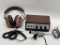 (14N) REALISTIC SA-10 SOLID STATE STEREO AMPLIFIER, AKAI DYNAMIC MICROPHONE ADM-20, AND REALISTIC