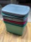 (15O) STERLITE STORAGE BINS (LOT INCLUDES 7 CONTAINERS AND 5 LIDS)