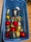 (CLOTHES RACK) LARGE BIN OF EXTRA LARGE CHRISTMAS ORNAMENT BALLS (5 INCH DIAMETER AND GREATER)