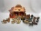 (12L) VINTAGE NATIVITY SCENES, LARGE CARDBOARD CRECHE (OVER 18 INCHES LONG)