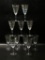 (15O) CAMBODIA CLEAR IRRIDESCENT RIBBED STEMWARE WINE GLASS GOBLET SET