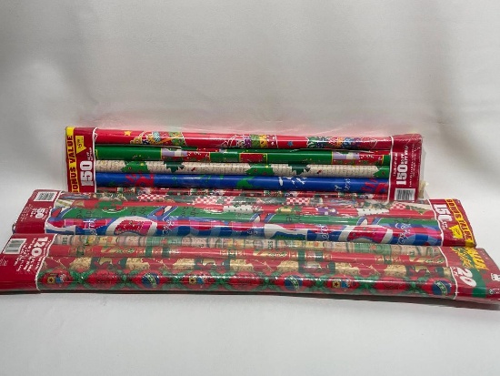 (11K) NEW PACKAGES OF ROLLED HOLIDAY CHRISTMAS WRAPPING PAPER