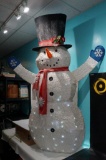 (10J WALL) 72 INCH LIGHT UP LED FLUFFY SNOWMAN WITH BOX BY HOLIDAY TIME