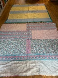(14N) TWO VINTAGE QUILTS EACH APPROX 70-72 INCHES SQUARE