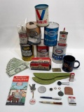 (15O) LOT OF VINTAGE GAS AND OIL ADVERTISING AND ESSO GAS STATION ADVERTISING ITEMS INCLUDING