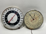 (13M) 1949 TIMING DEVICES COMPANY INTERNATIONAL 24 HOUR CLOCK AND VINTAGE OHIO THERMOMETER COMPANY