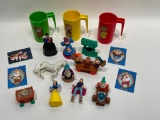 (13M) SNOW WHITE AND THE SEVEN DWARFS COMPLETE MCDONALD'S HAPPY MEAL TOY SET, TRADING CARDS, AND
