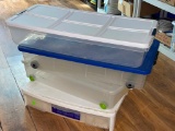 (13M) THREE UNDERBED STORAGE BINS AND AN UNDERBED STORAGE DRAWER, STERLITE AND IRIS