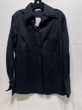 (CLOTHES RACK) NEW WITH TAGS NEIMAN MARCUS BLACK BLOUSE SHIRT SIZE SMALL