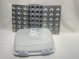 (11K) WILTON BARCELONA FANCY COOKIE MOLD TRAYS, AND WILTON ULTIMATE 3 IN 1 CADDY CUPCAKE AND MUFFIN