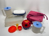 (14N) TUPPERWARE ITEMS INCLUDING SHAPE O TOY RATTLE, SHAPE SORTER, COUNTING TOY; TUPPERWARE 3 PIECE