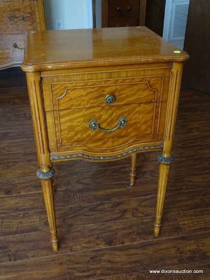 MATCHING TO LOT 1- TWO DRAWER NIGHTSTAND 18 INCHES WIDE 18 DEEP AND 29 INCHES TALL APPROX. ITEM IS