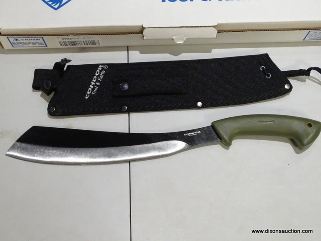 CONDOR TOOL & KNIFE, BUSHCRAFT PARANG MACHETE WITH SHEATH AND BOX. RETAILS  FOR $65 ONLINE AT AMAZON. | Online Auctions | Proxibid