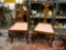 (R2) PAIR OF MAHOGANY DINING CHAIRS WITH BALL AND CLAW CARVED FRONT FEET. MEASURE APPROXIMATELY 18