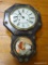 (R2) ANTIQUE KOSEISHA REGULATOR STYLE CLOCK WITH PENDULUM. ITEM IS SOLD AS IS WHERE IS WITH NO
