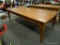 (R2) 8 FT PINE TABLE WITH SINGLE DRAWER AND PEG & NAIL CONSTRUCTION. MEASURES 8 FT X 3 FT 8 IN X 2