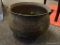 (R2) CAST IRON POT WITH POTTING SOIL. MEASURES 21 IN X 14 IN. ITEM IS SOLD AS IS WHERE IS WITH NO
