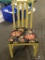(R3) SET OF 2 FLORAL UPHOLSTERED SEAT DINING CHAIRS. EACH MEASURES 15 IN X 21 IN X 36 IN. ITEM IS
