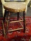 (R3) VINTAGE PINE STOOL. MEASURES 13 IN X 19 IN. ITEM IS SOLD AS IS WHERE IS WITH NO GUARANTEE OR